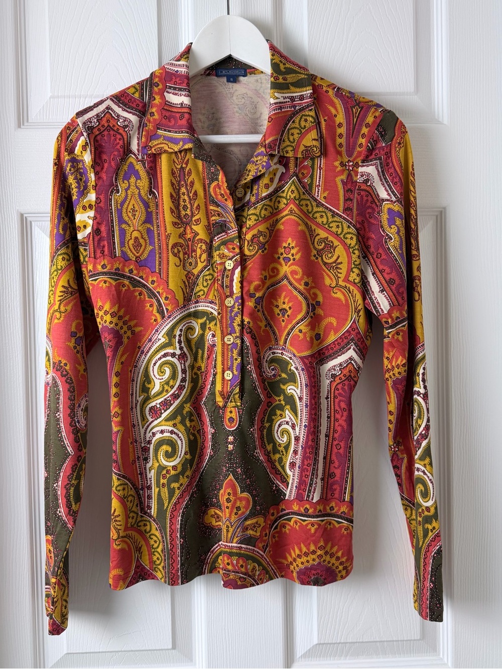 J. McLaughlin Popover Top Size Small Paisley Lightweight